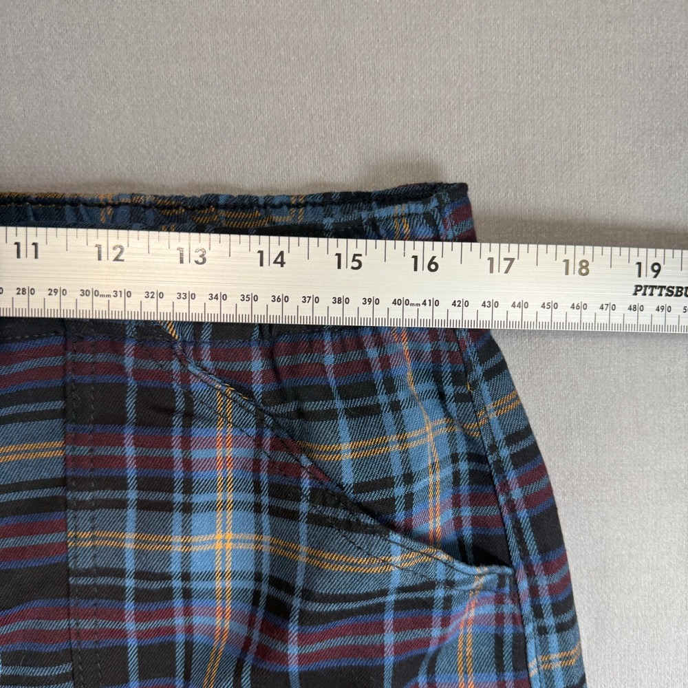 Y2K‎ Plaid Cargo Skirt Juniors 17 Blue Tartan Mini Utility Pockets Grunge Punk - Picture 9 of 11